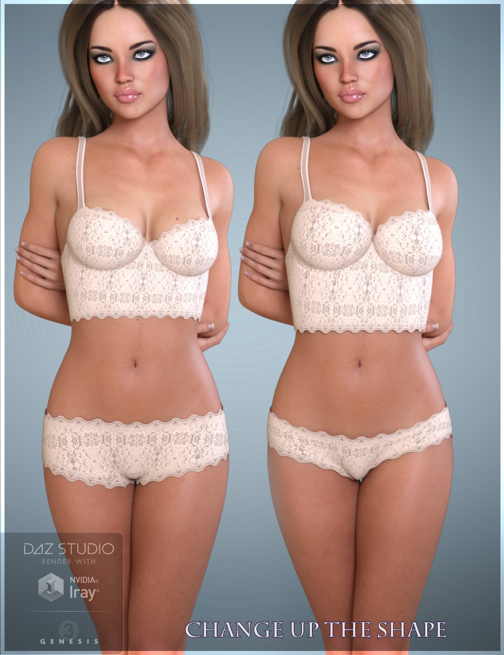  Lace Bustier Set for Genesis 3 Female(s) by: Nikisatez, 3D Models by Daz 3D