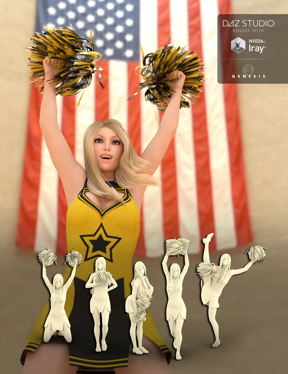 Cheer Fantasy High School Cheerleader Poses