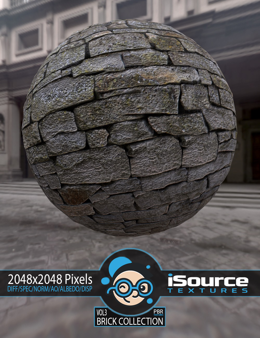 Brick Collection Merchant Resource - Vol3 (PBR Textures) by: iSourceTextures, 3D Models by Daz 3D