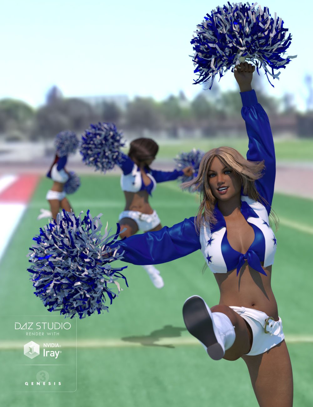 Cheer Fantasy Pro Cheerleader Poses by: Denki Gaka, 3D Models by Daz 3D