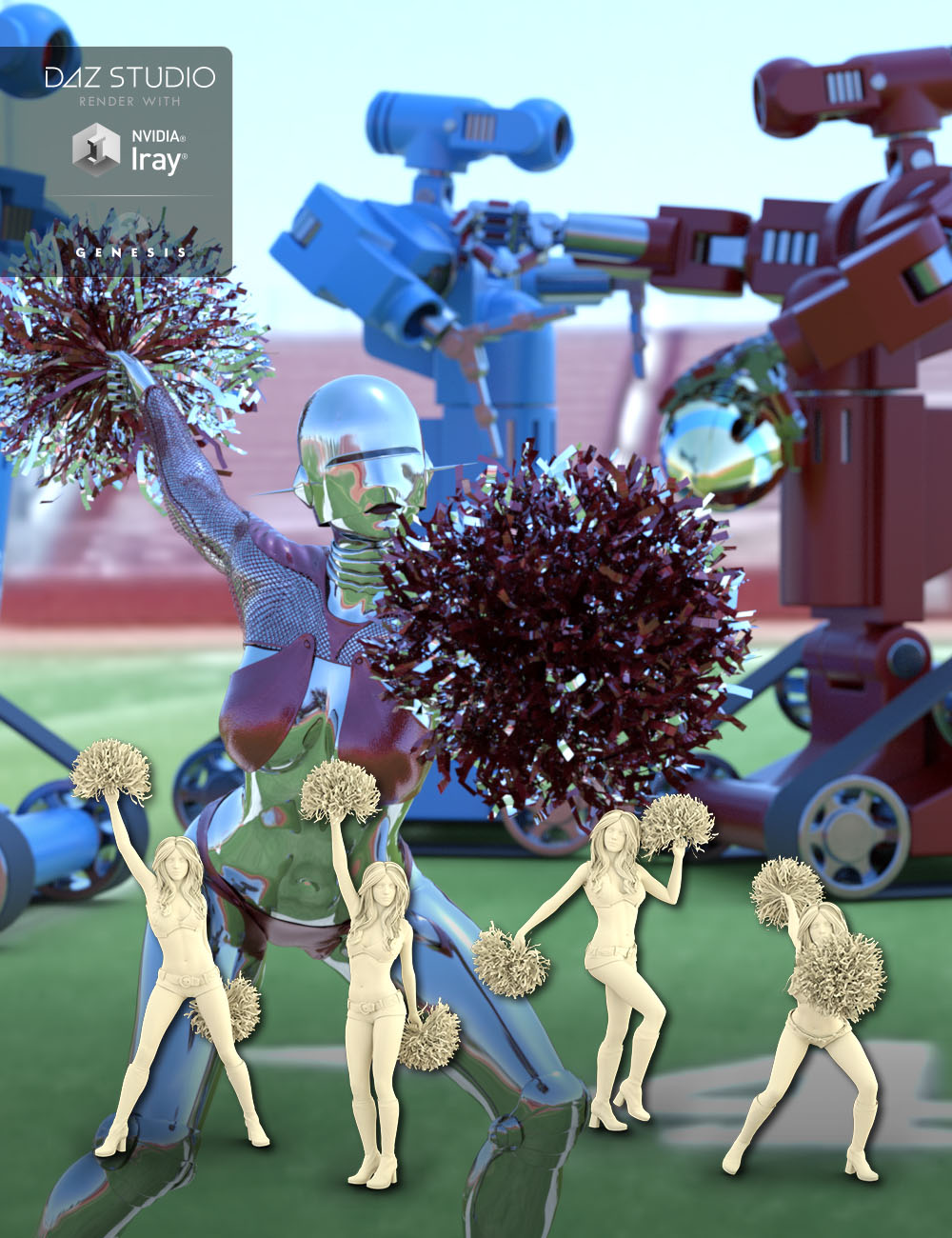 Cheer Fantasy Pro Cheerleader Poses by: Denki Gaka, 3D Models by Daz 3D