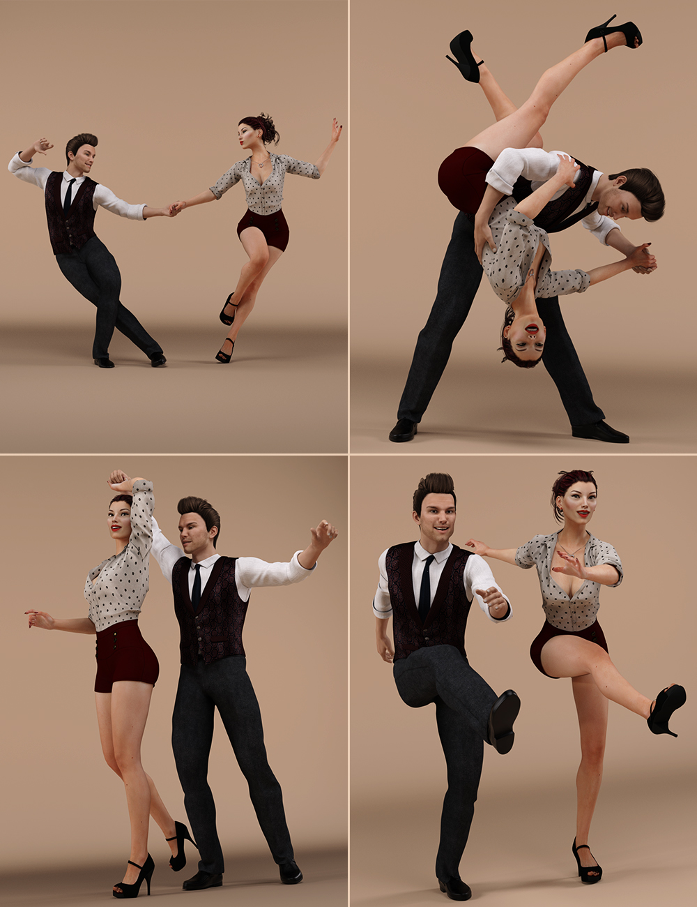 Swingsation Poses and Expressions for Genesis 3 Female and Male by: Val3dart, 3D Models by Daz 3D