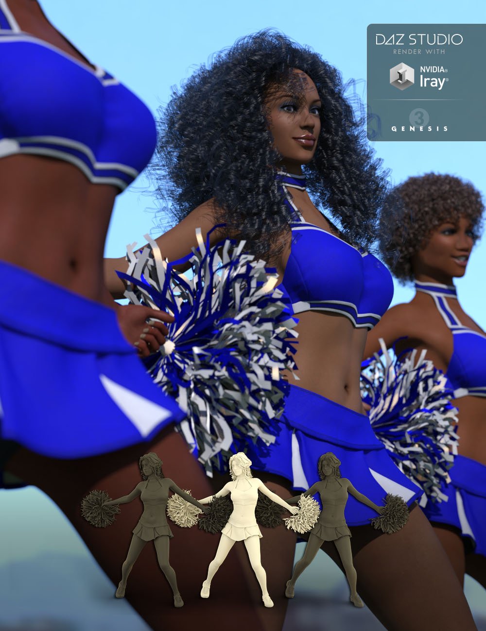 Cheer Fantasy College Cheerleader Poses by: Denki Gaka, 3D Models by Daz 3D