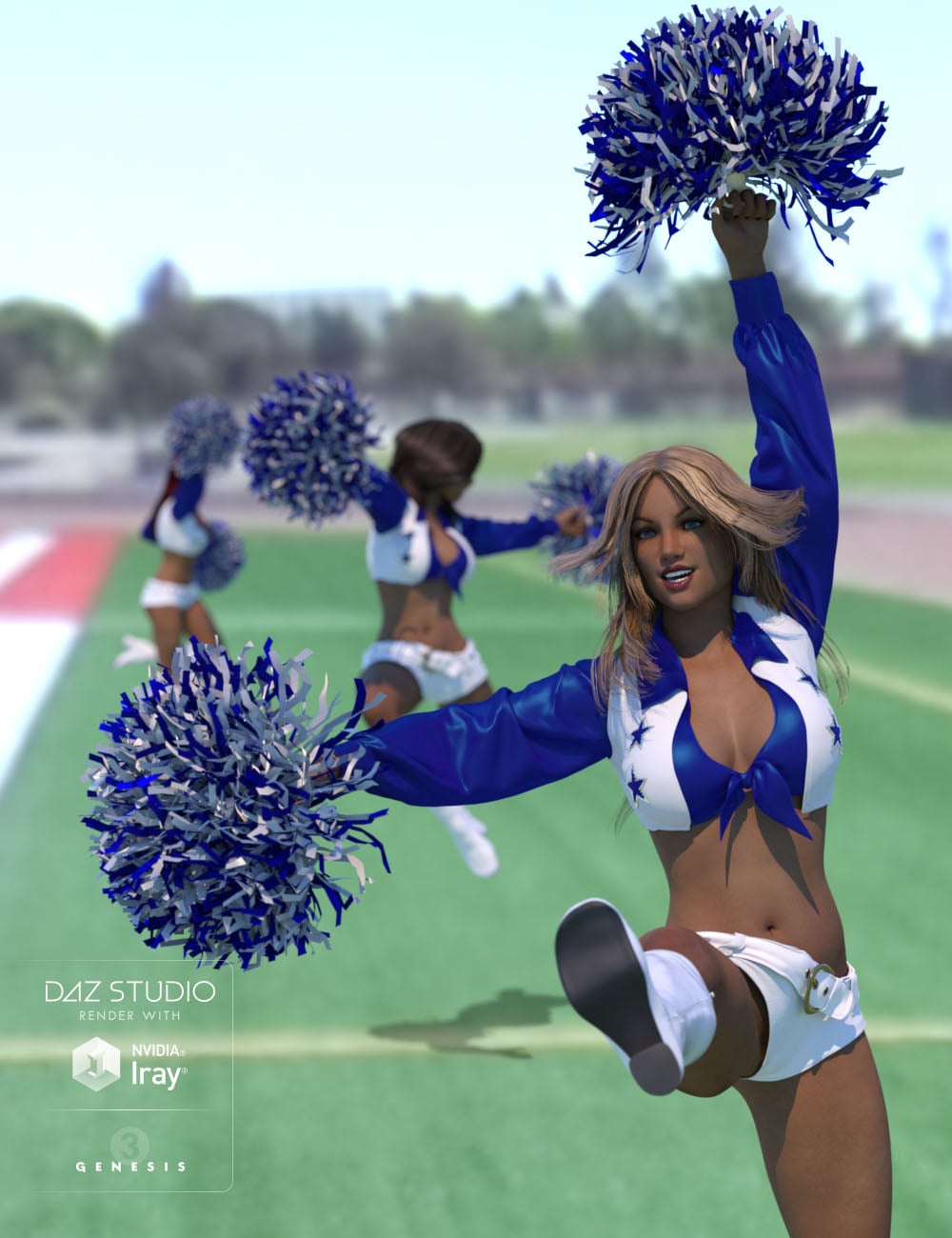Cheer Fantasy Cheerleader Poses Bundle | Daz 3D
