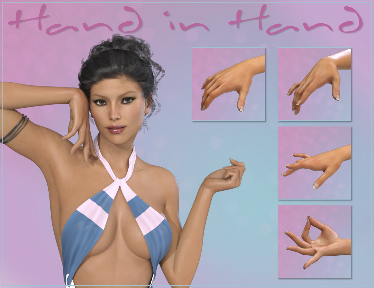 Hand in Hand Poses for Genesis 3 Female(s) by: ilona, 3D Models by Daz 3D