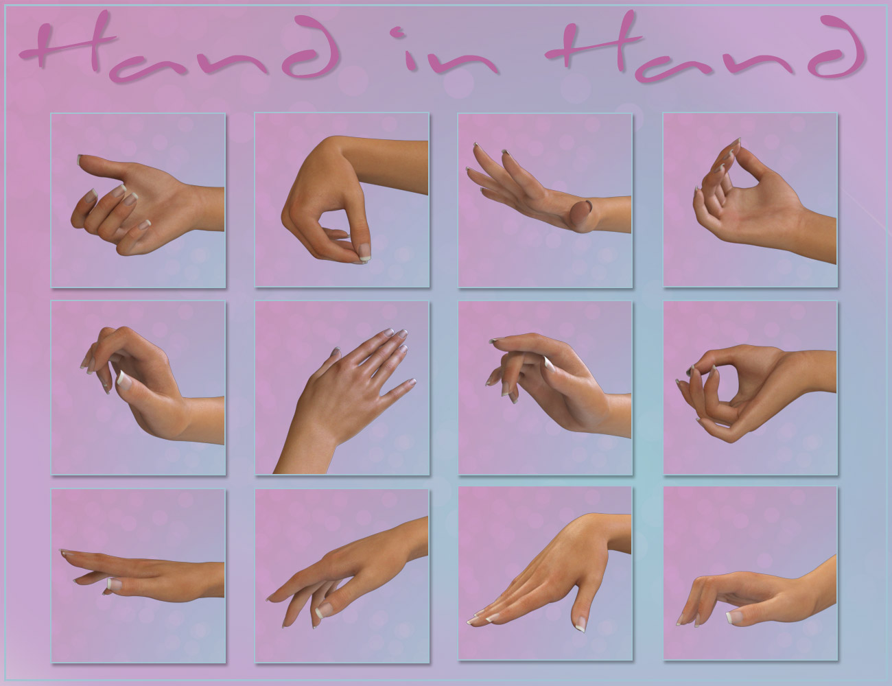 Hand in Hand Poses for Genesis 3 Female(s) by: ilona, 3D Models by Daz 3D