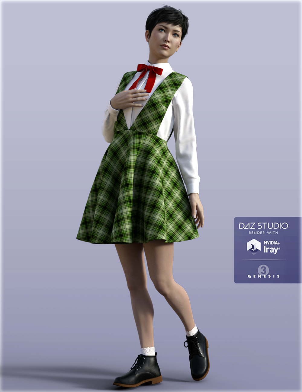 H&C School Uniforms A for Genesis 3 Female(s) by: IH Kang, 3D Models by Daz 3D