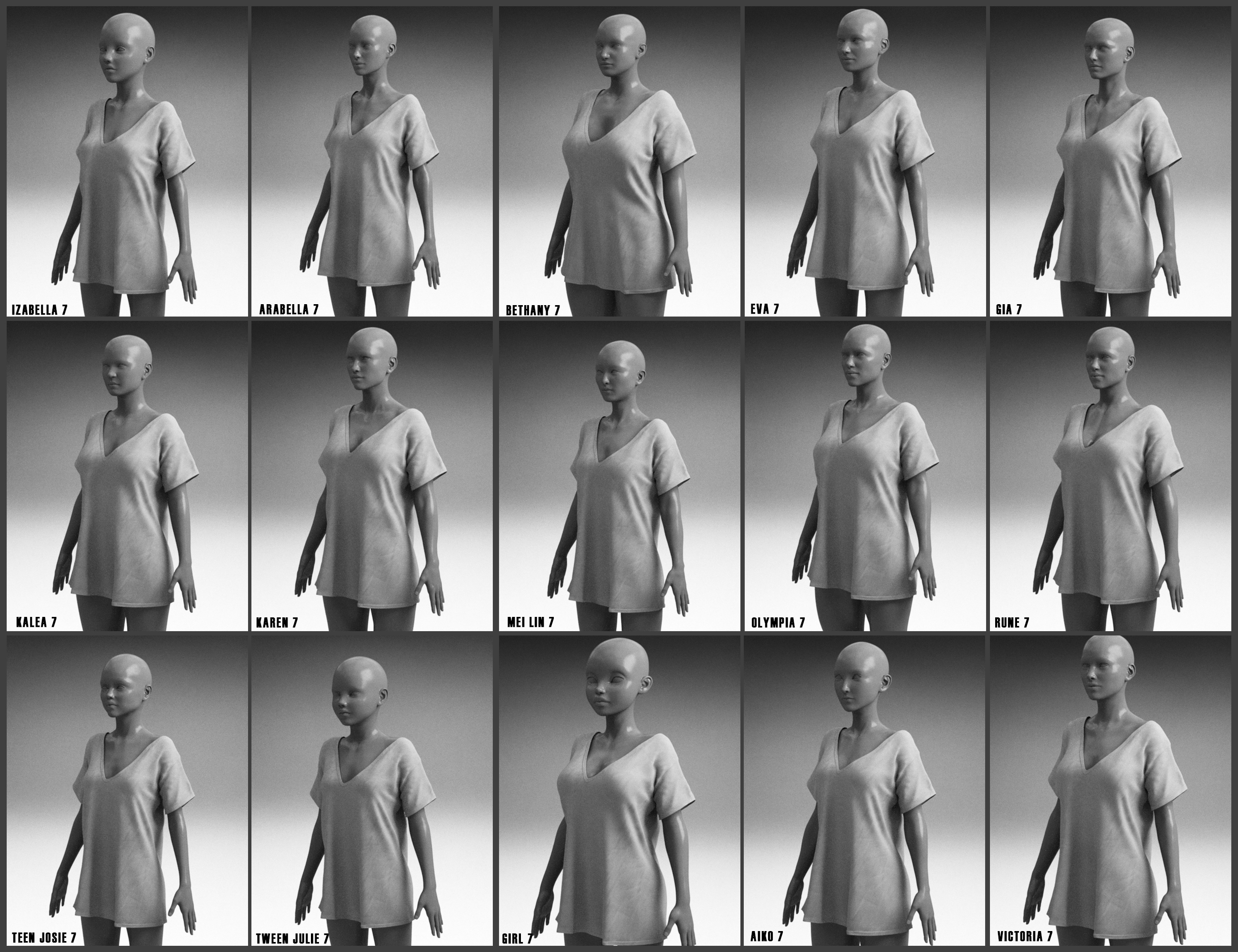Boyfriend T-Shirt Wet and Dry for Genesis 3 Female(s) by: Linday, 3D Models by Daz 3D