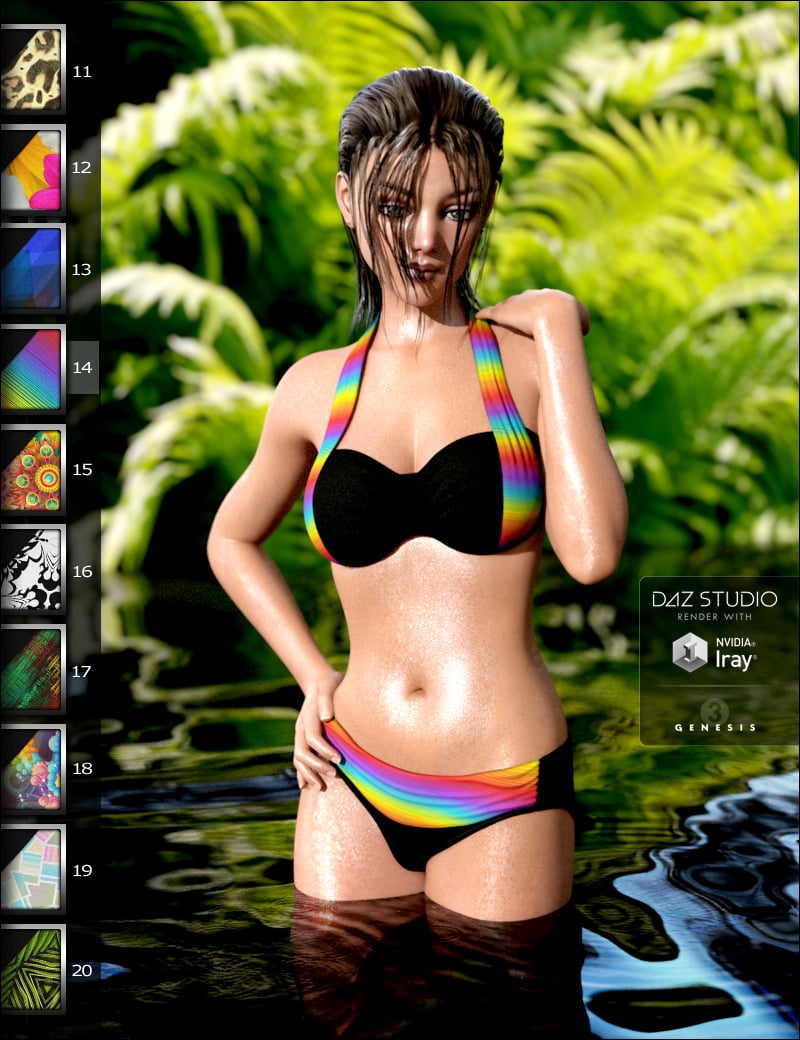 SwimWear 2 for Genesis 3 Female(s) by: MindVision G.D.S., 3D Models by Daz 3D