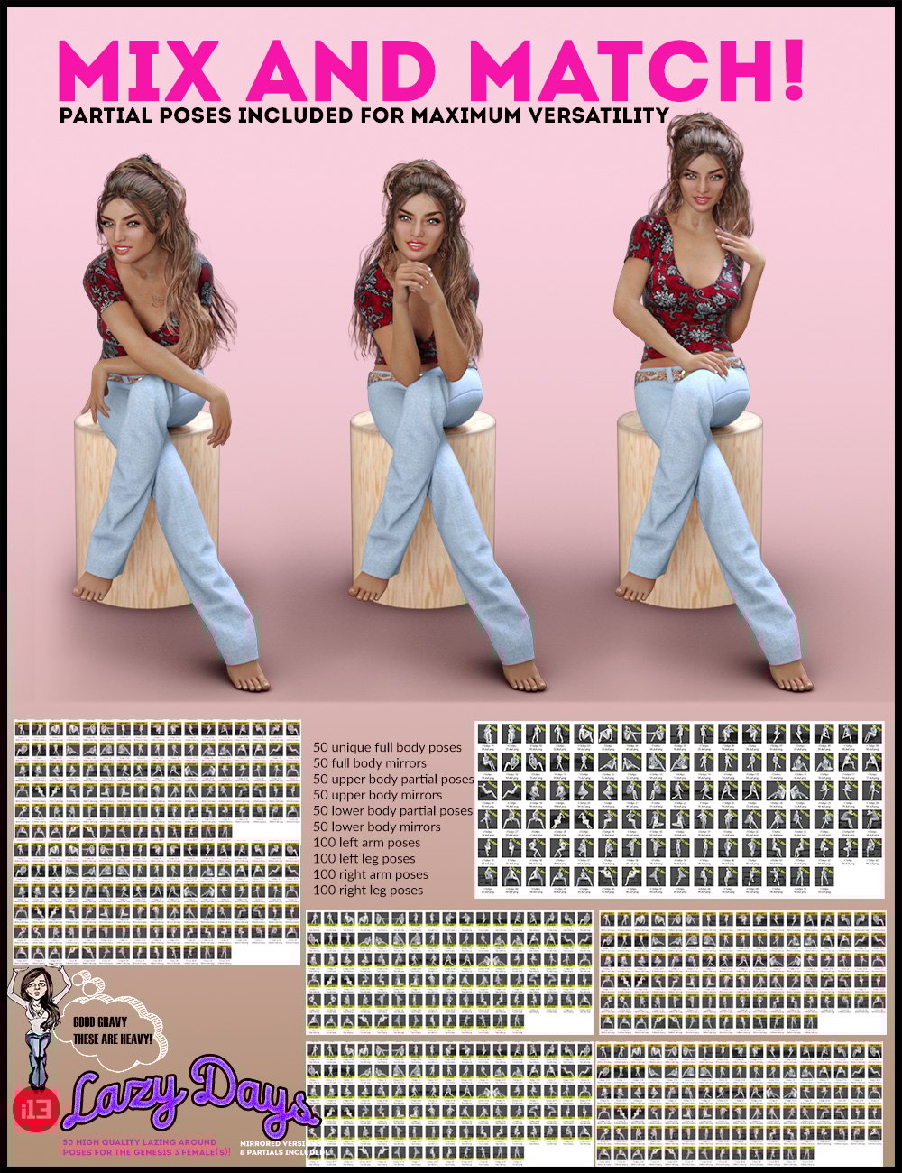 i13 LAZY Days Pose Collection for the Genesis 3 Female(s) i13 LAZY Days Pose Collection for the Genesis 3 Female(s) by: ironman13, 3D Models by Daz 3D