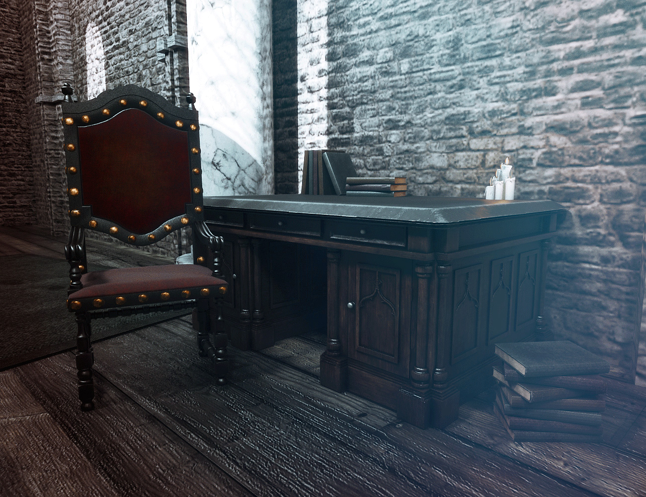 BB3D Environments: Medieval Study by: , 3D Models by Daz 3D
