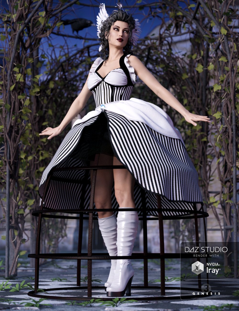 Caged Belle Outfit for Genesis 3 Female(s)