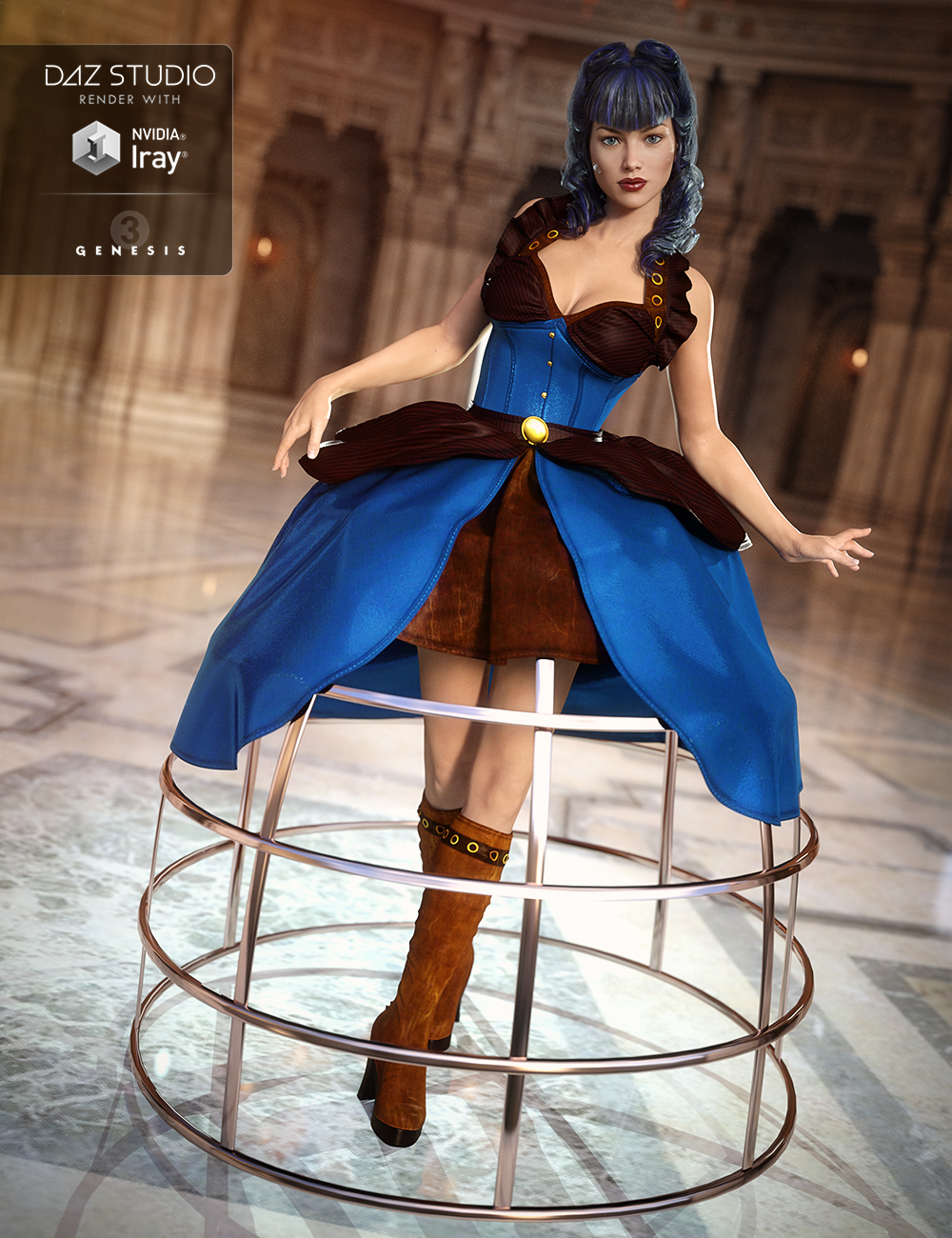 Caged Belle Outfit Textures by: ShanasSoulmate, 3D Models by Daz 3D