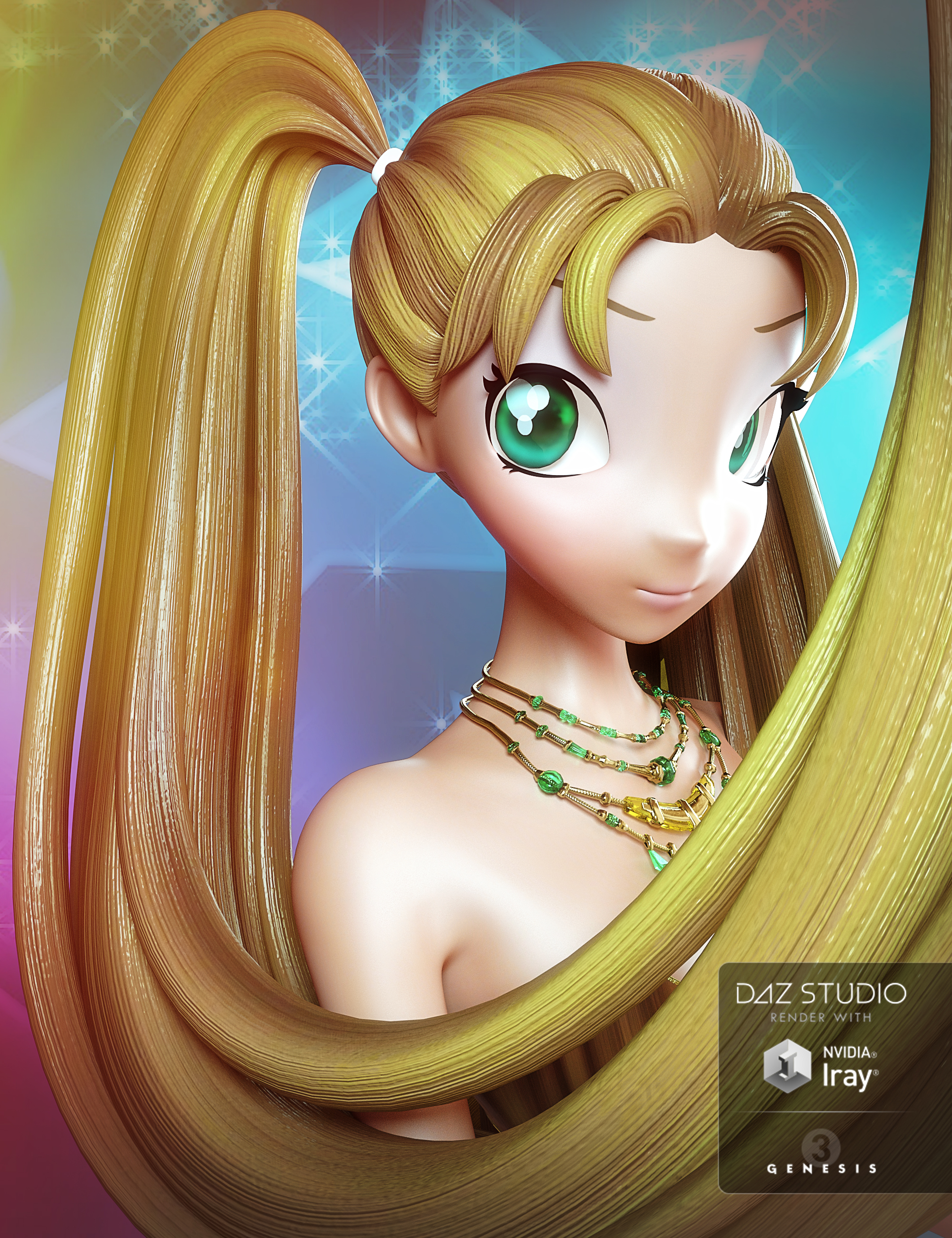 Jazz Hair for Genesis 3 Female(s) by: TravelerCake OneLady Littlefox, 3D Models by Daz 3D