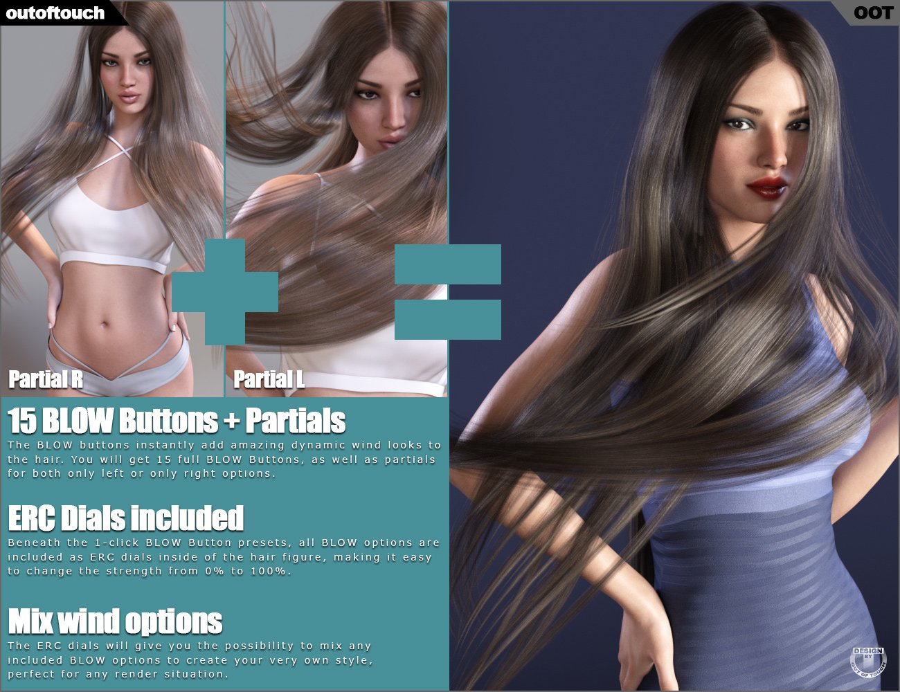 Super Sleeky Hair For Genesis 3 Female S And Genesis 3 Male S And Oot