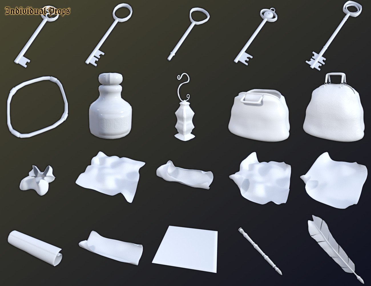 FSL Fantasy Clutter Books Scrolls & Accessories by: Fuseling, 3D Models by Daz 3D