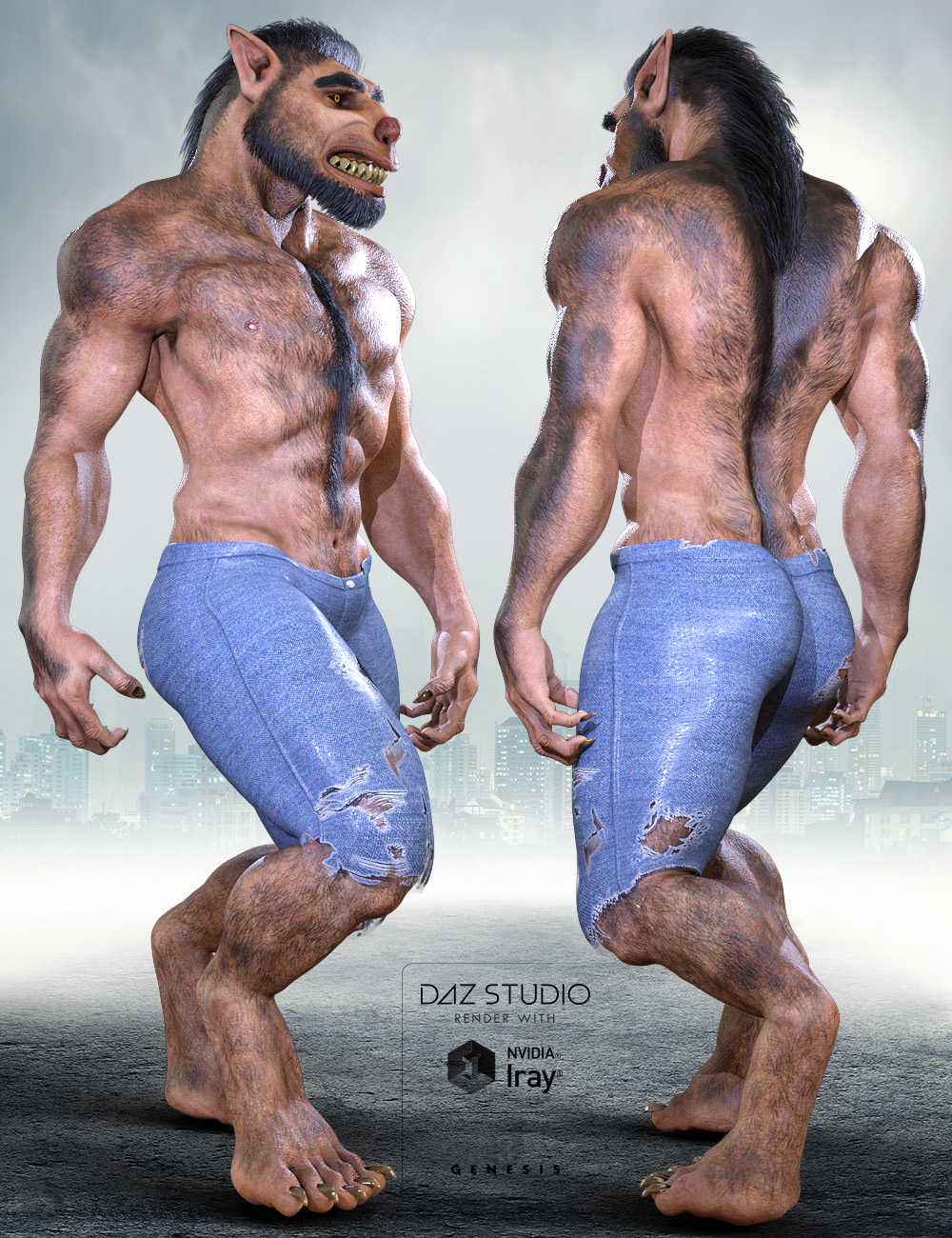 Midnight Lycan for Genesis 3 Male by: midnight_stories, 3D Models by Daz 3D