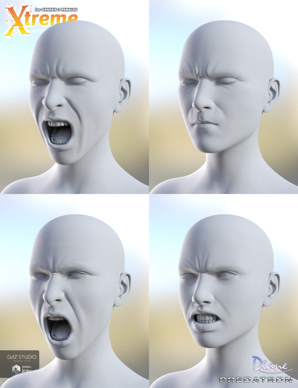 Xtreme Expressions HD for Genesis 3 Female(s) Xtreme Expressions HD for Genesis 3 Female(s) by: DianePredatron, 3D Models by Daz 3D