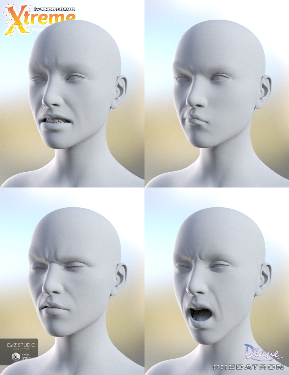 Xtreme Expressions HD for Genesis 3 Female(s) Xtreme Expressions HD for Genesis 3 Female(s) by: DianePredatron, 3D Models by Daz 3D