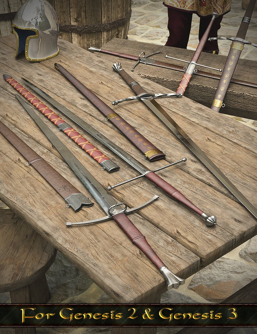 Medieval Weapons 1: Longswords by: Porsimo, 3D Models by Daz 3D