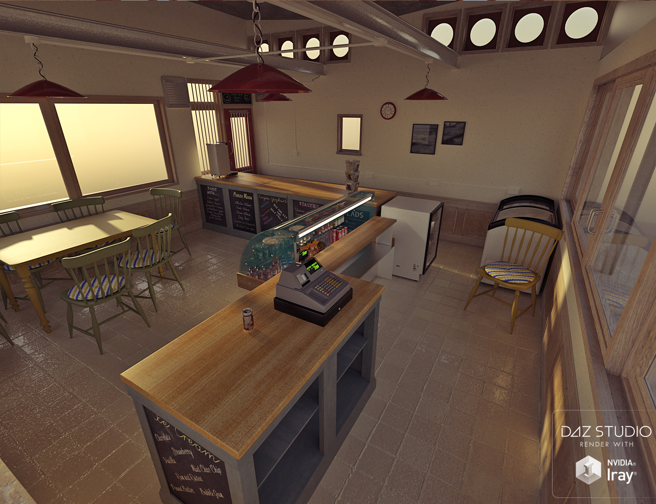 Beach Cafe Interior Furniture Beach Cafe Interior Furniture by: David BrinnenForbiddenWhispers, 3D Models by Daz 3D