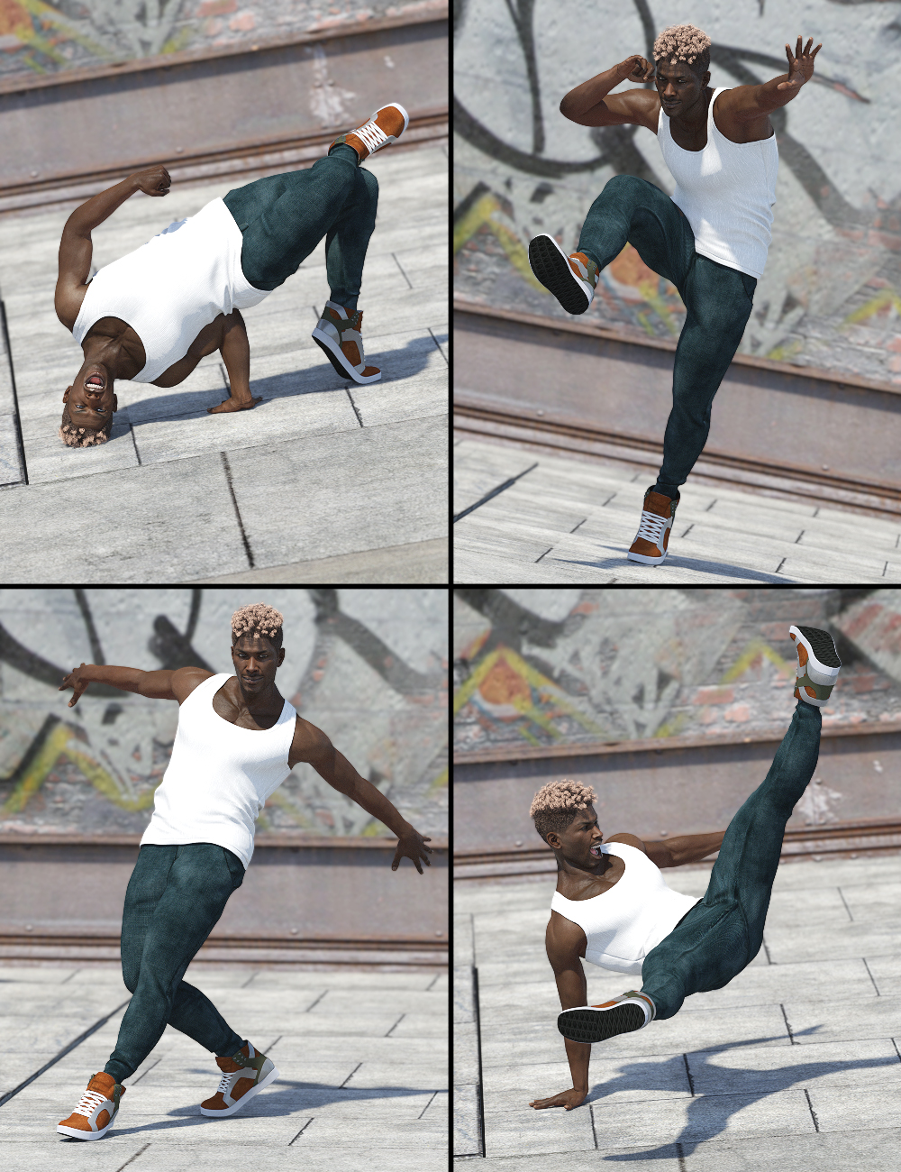 Capsces Hip Hop Poses and Expressions for Genesis 3 Male(s) by: Capsces Digital Ink, 3D Models by Daz 3D