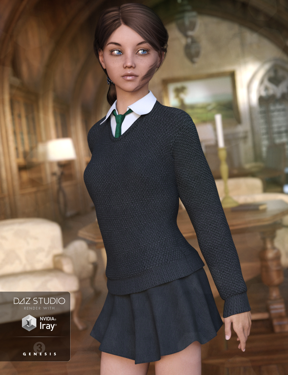 New Semester Outfit for Genesis 3 Female(s) New Semester Outfit for Genesis 3 Female(s) by: tentman, 3D Models by Daz 3D