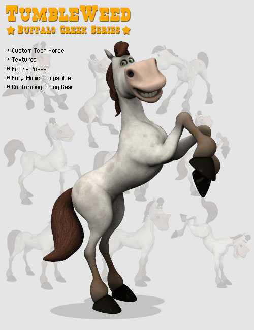 TumbleWeed the Toon Horse by: 3D Universe, 3D Models by Daz 3D