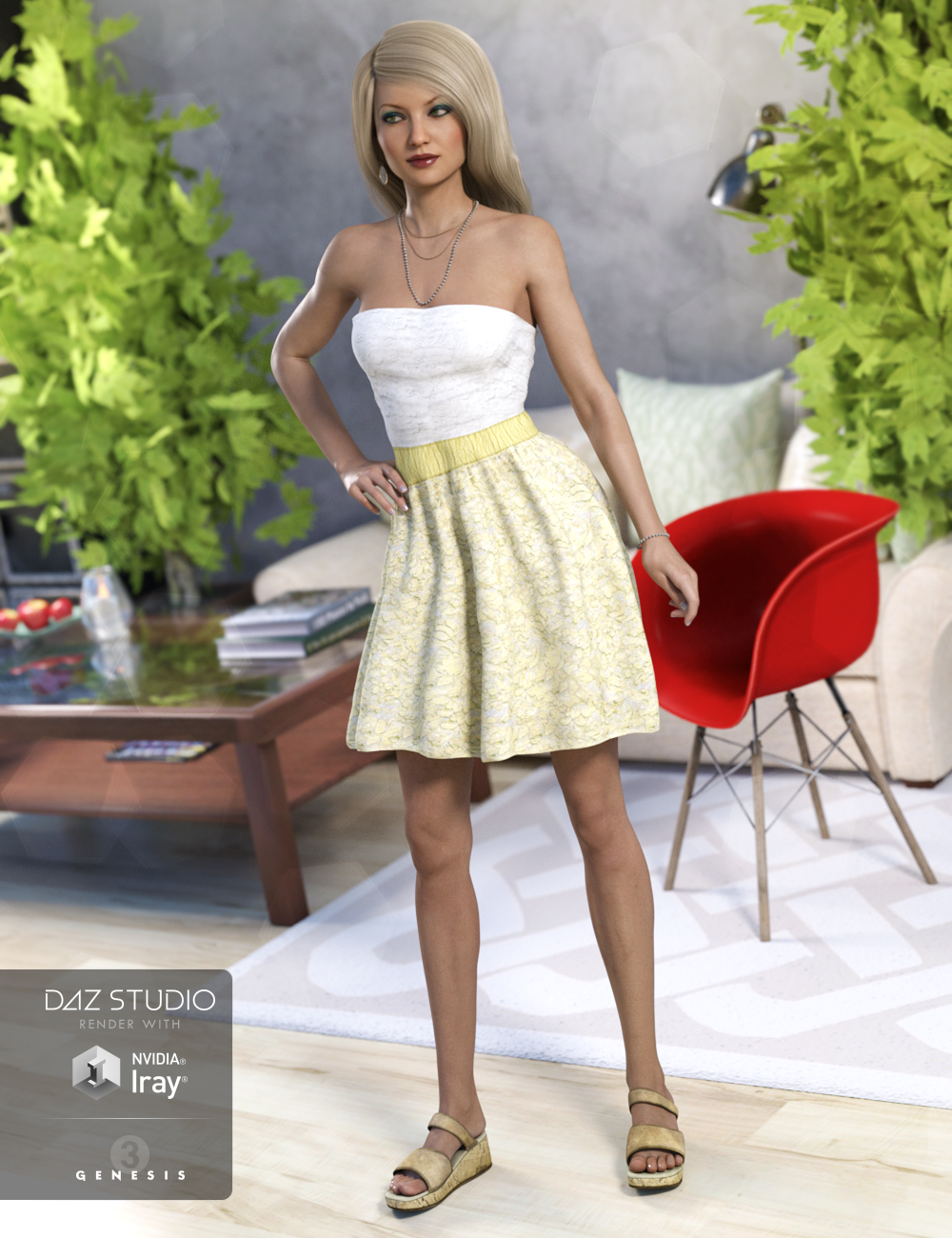 Summer Dress Set by: Sarsa, 3D Models by Daz 3D