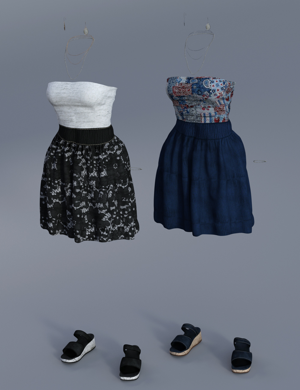 Summer Dress Set by: Sarsa, 3D Models by Daz 3D