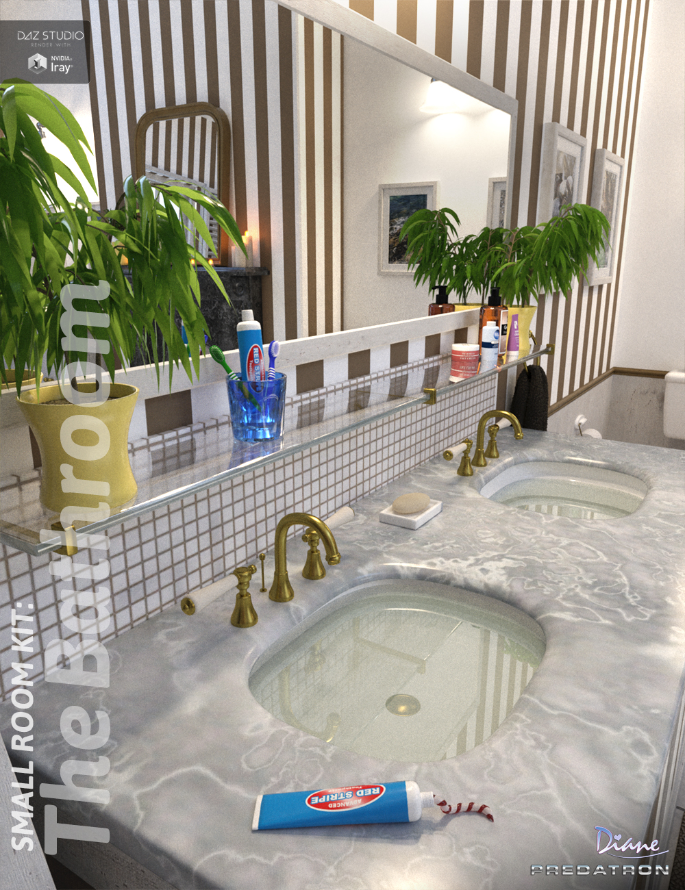 Small Room Kit: Bathroom Props by: PredatronDiane, 3D Models by Daz 3D