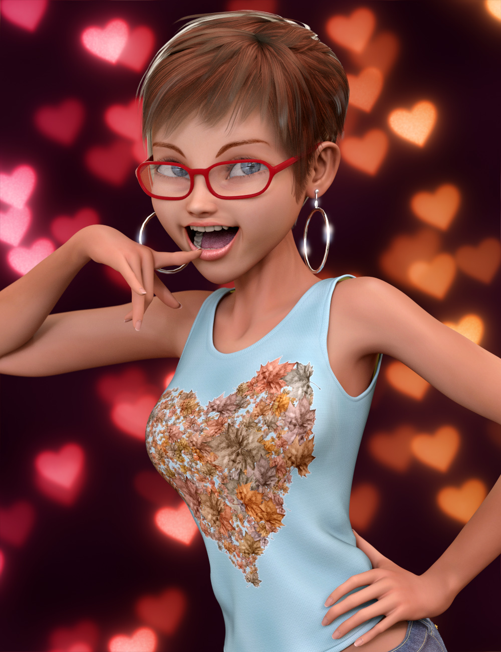 Stylized Megan Character and Hair for Genesis 3 Female(s) by: 3D Universe, 3D Models by Daz 3D