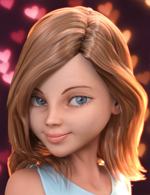 Stylized Megan Character and Hair for Genesis 3 Female(s) by: 3D Universe, 3D Models by Daz 3D