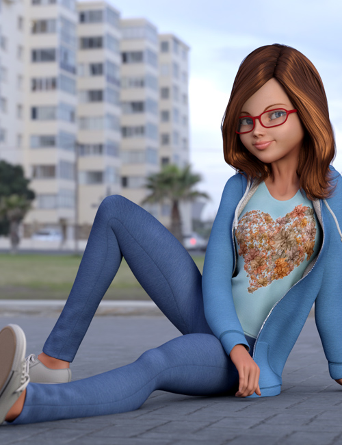 Stylized Megan Clothing and Glasses for Genesis 3 Female(s) by: 3D Universe, 3D Models by Daz 3D