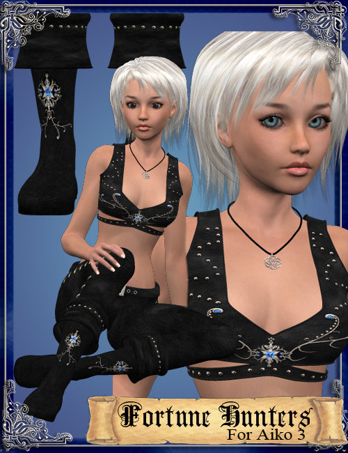 Fortune Hunters for Aiko 3 by: Ryverthorn, 3D Models by Daz 3D