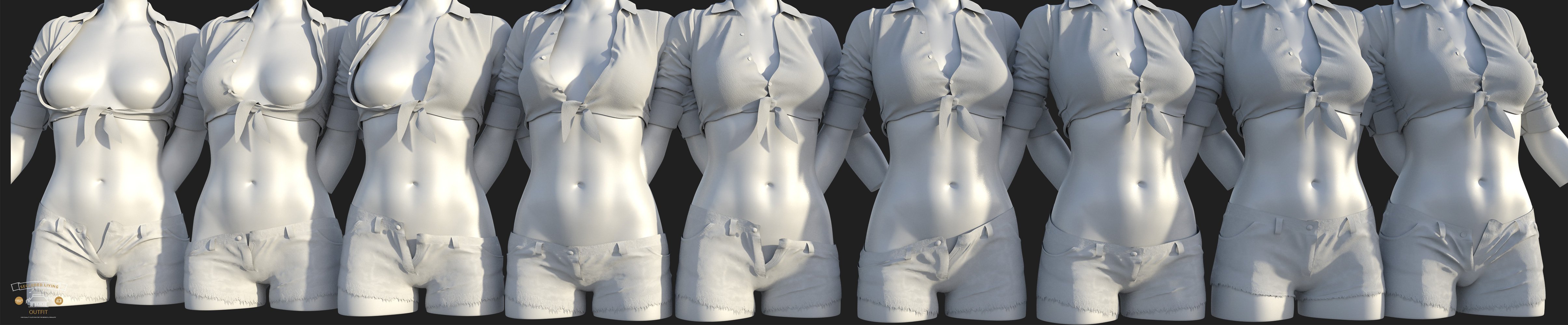 i13 Secluded Living Outfit for the Genesis 3 Female(s) by: ironman13, 3D Models by Daz 3D