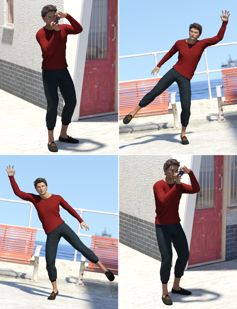Street Photography Poses for Genesis 3 by: FeralFey, 3D Models by Daz 3D