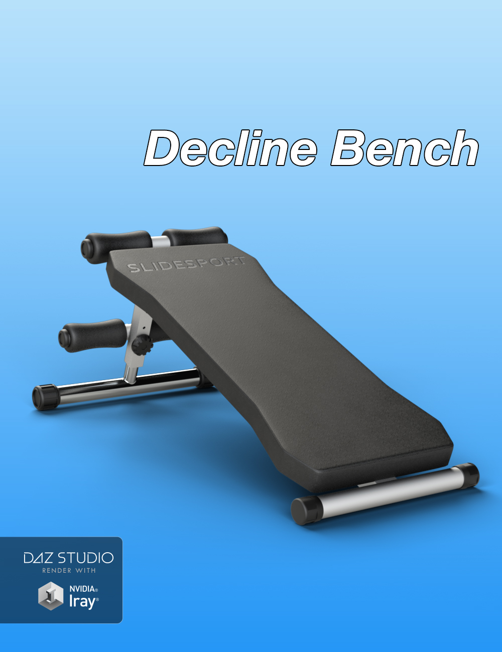 Slide3D Sport Poses with Decline Bench for Genesis 3 Female(s) by: Slide3D, 3D Models by Daz 3D