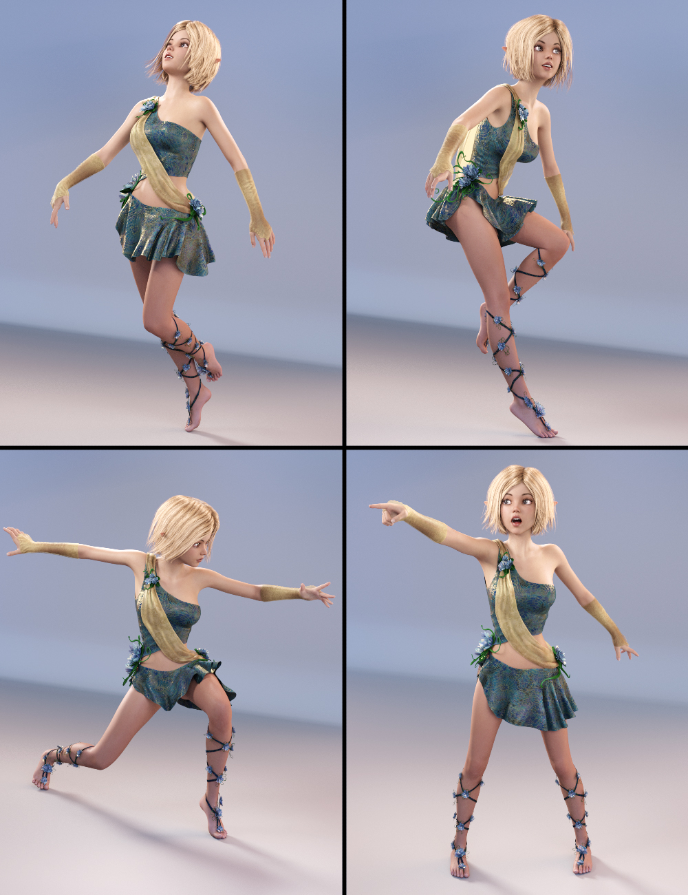 Striking Poses for Mika 7 and Genesis 3 Female by: Diane, 3D Models by Daz 3D