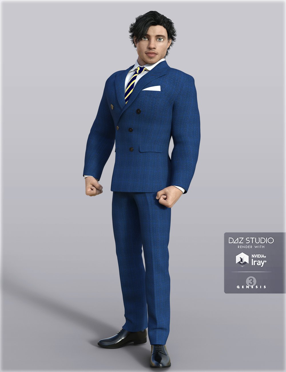 H&C Business Suit B for Genesis 3 Male(s) by: IH Kang, 3D Models by Daz 3D