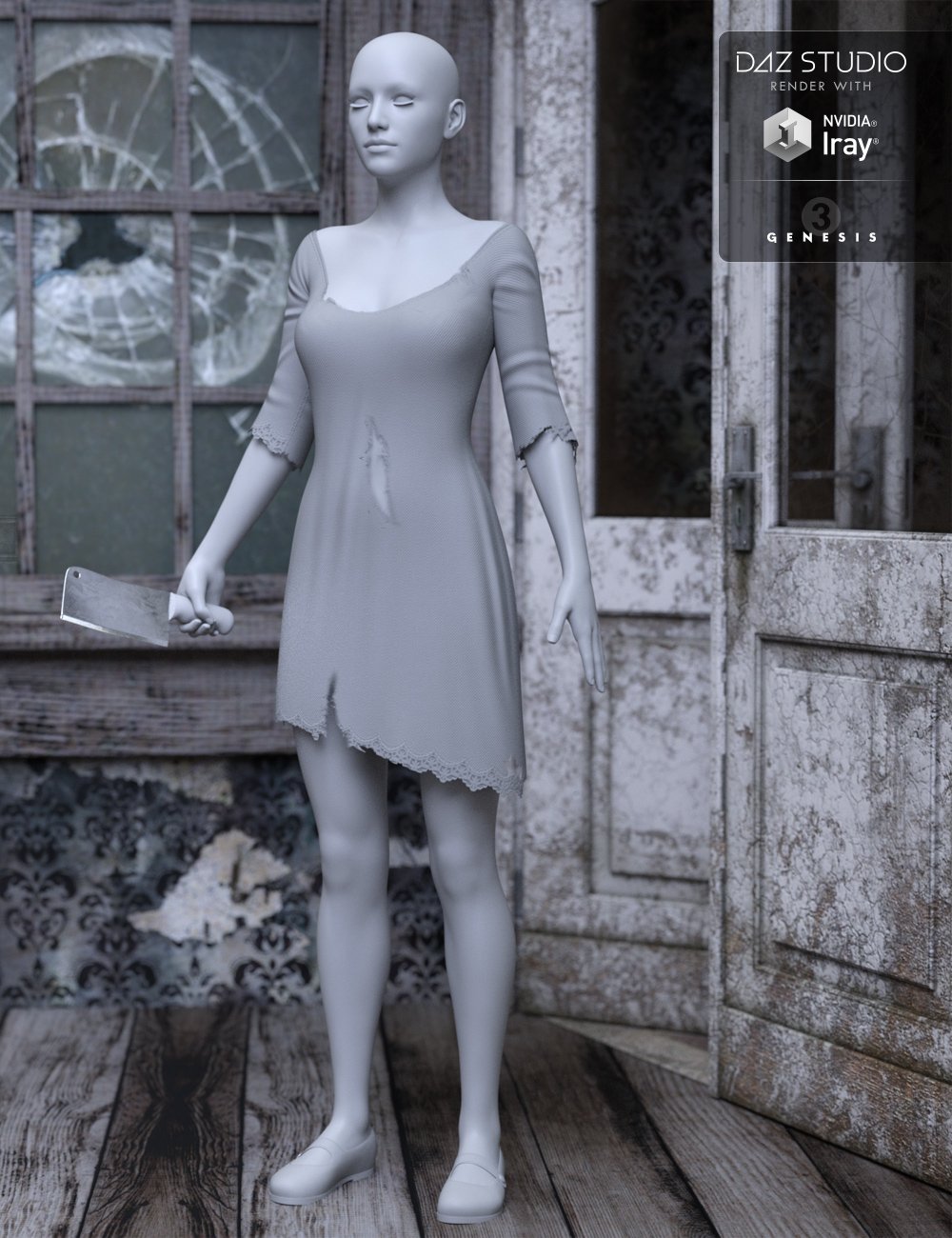 Distressed Outfit for Genesis 3 Female(s) by: Lilflame, 3D Models by Daz 3D
