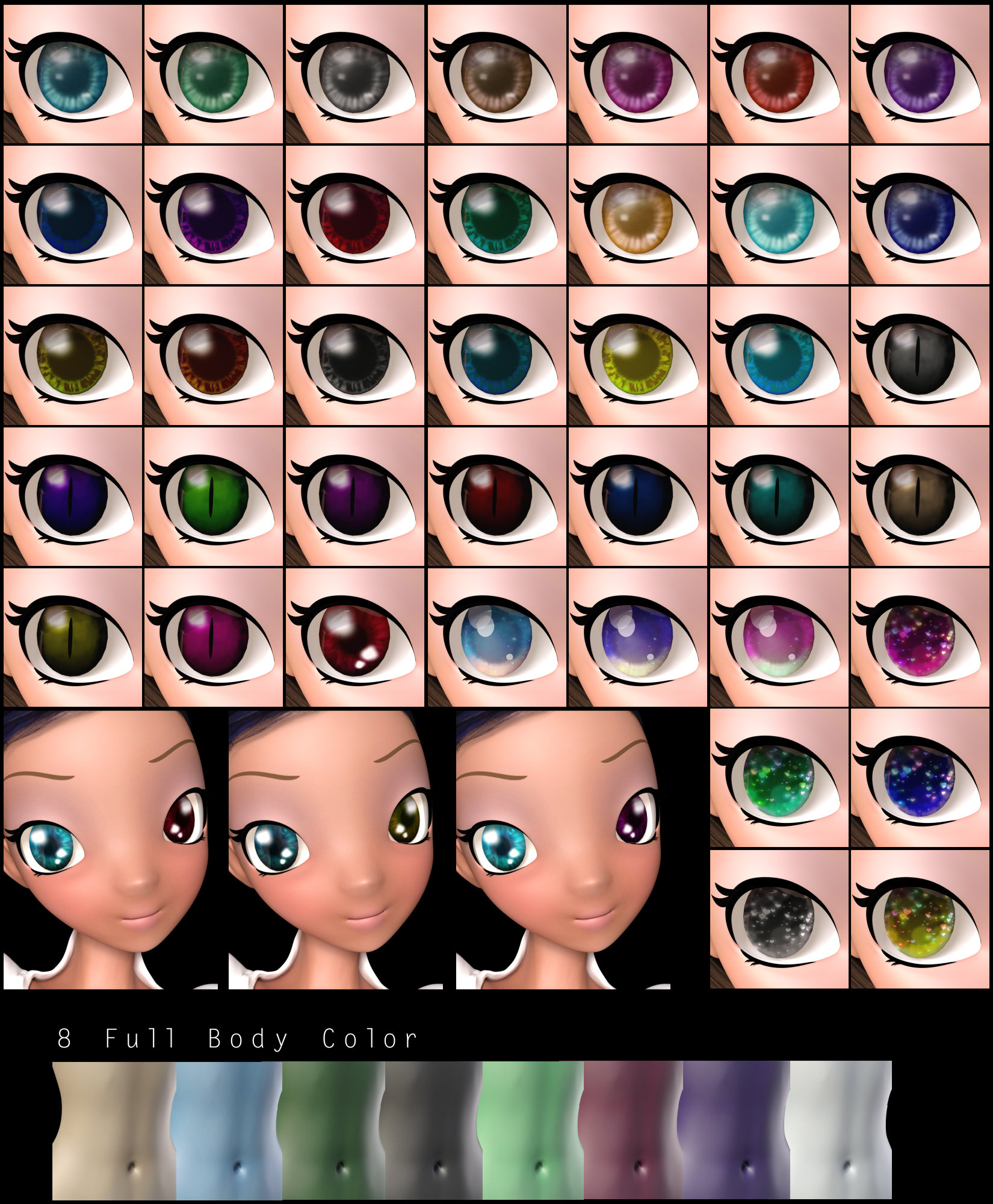 Essential Make-up Set for Star 2 by: Neikdian, 3D Models by Daz 3D