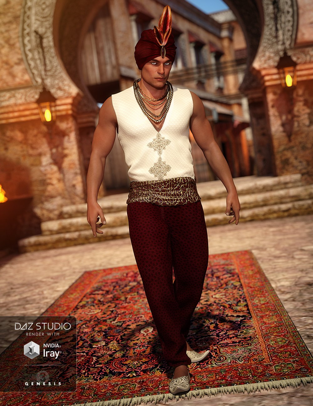 Arabian Prince Outfit For Genesis 3 Male S Daz 3d