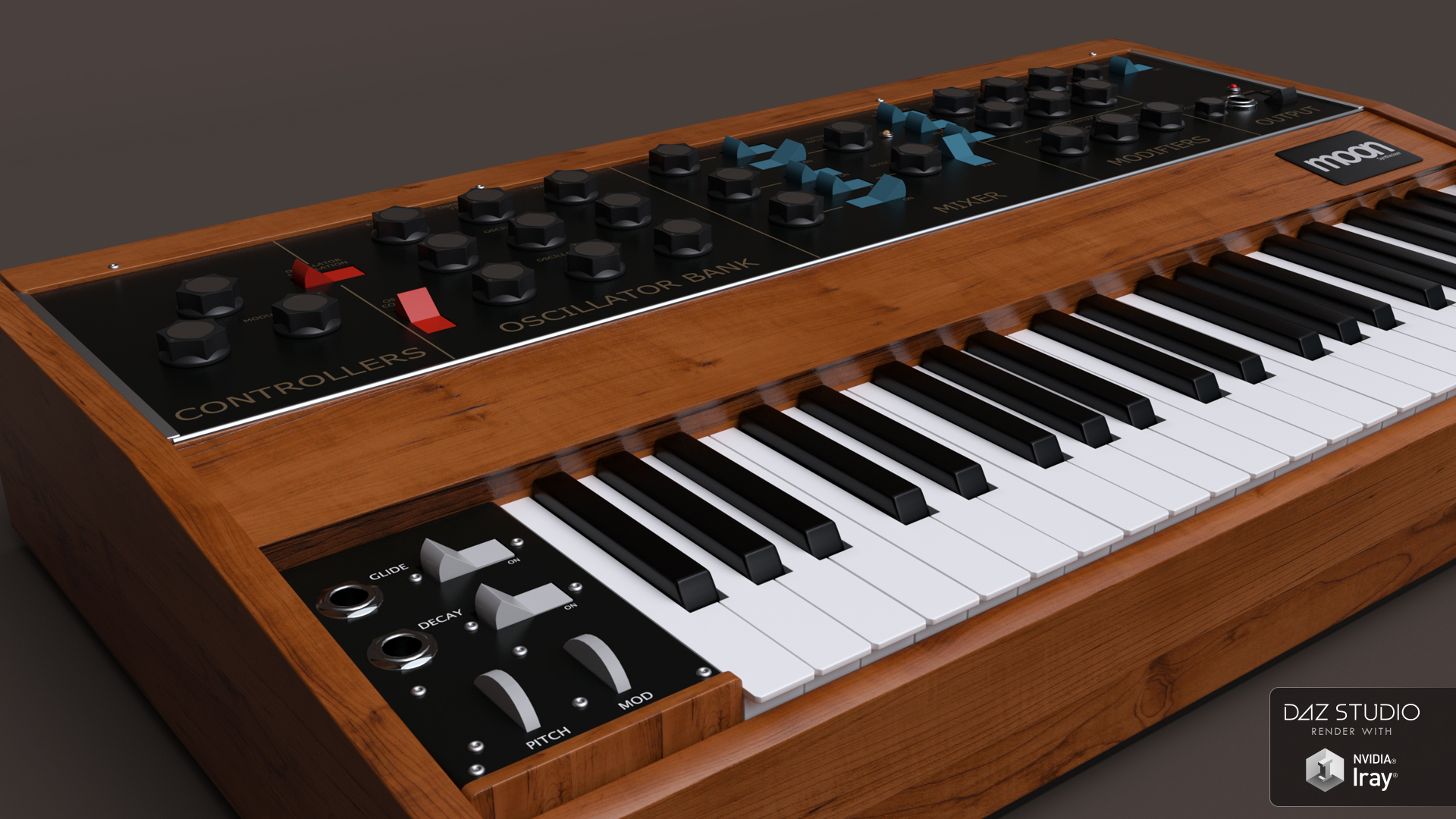 Studio Desk and Retro Synth by: Moonscape Graphics, 3D Models by Daz 3D