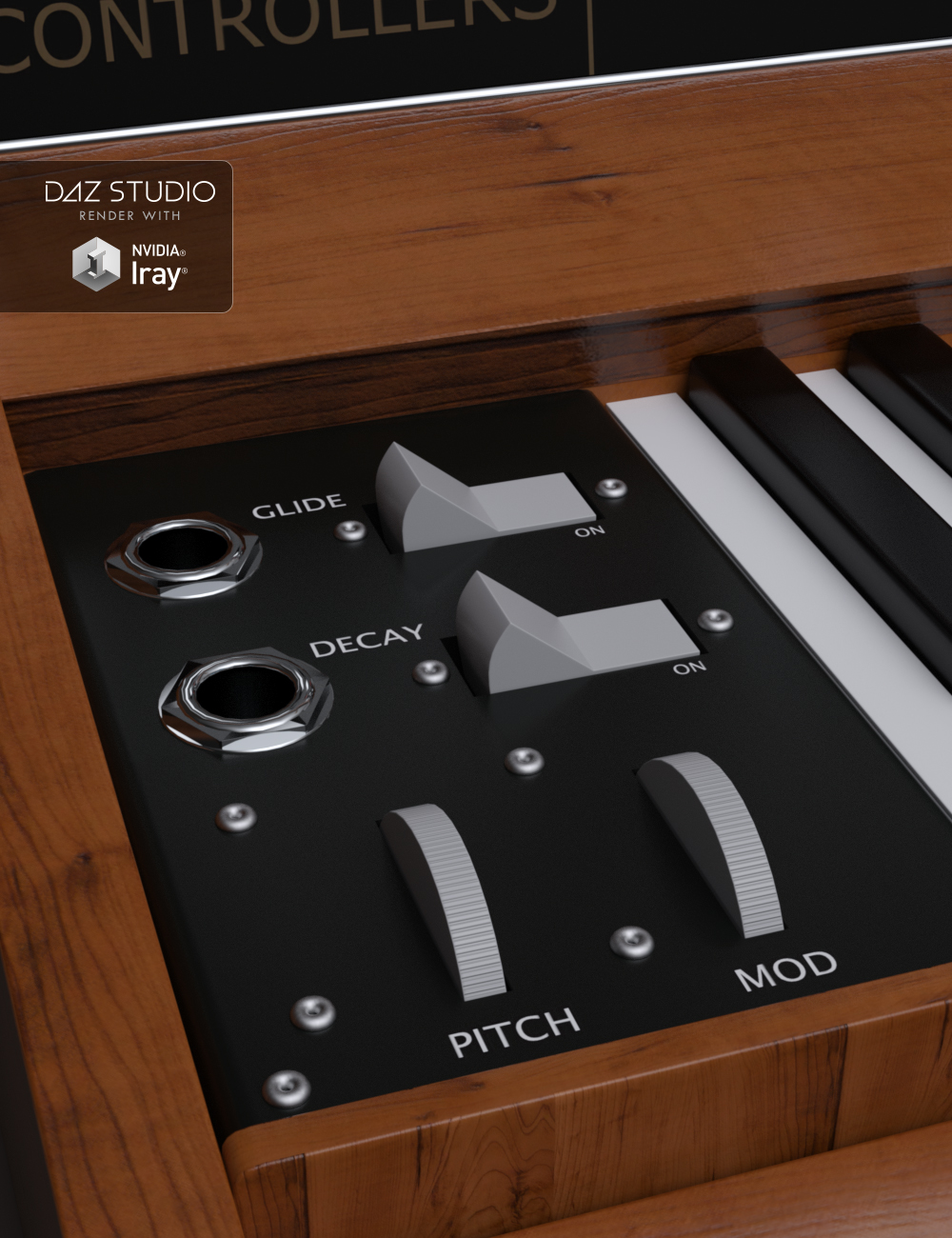 Studio Desk and Retro Synth Studio Desk and Retro Synth by: Moonscape Graphics, 3D Models by Daz 3D