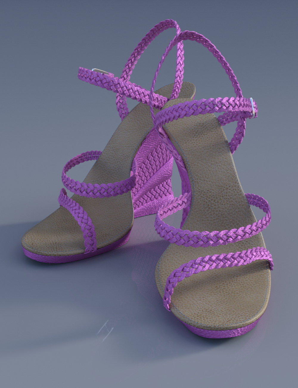Braided Wedge Sandals by: chungdan, 3D Models by Daz 3D