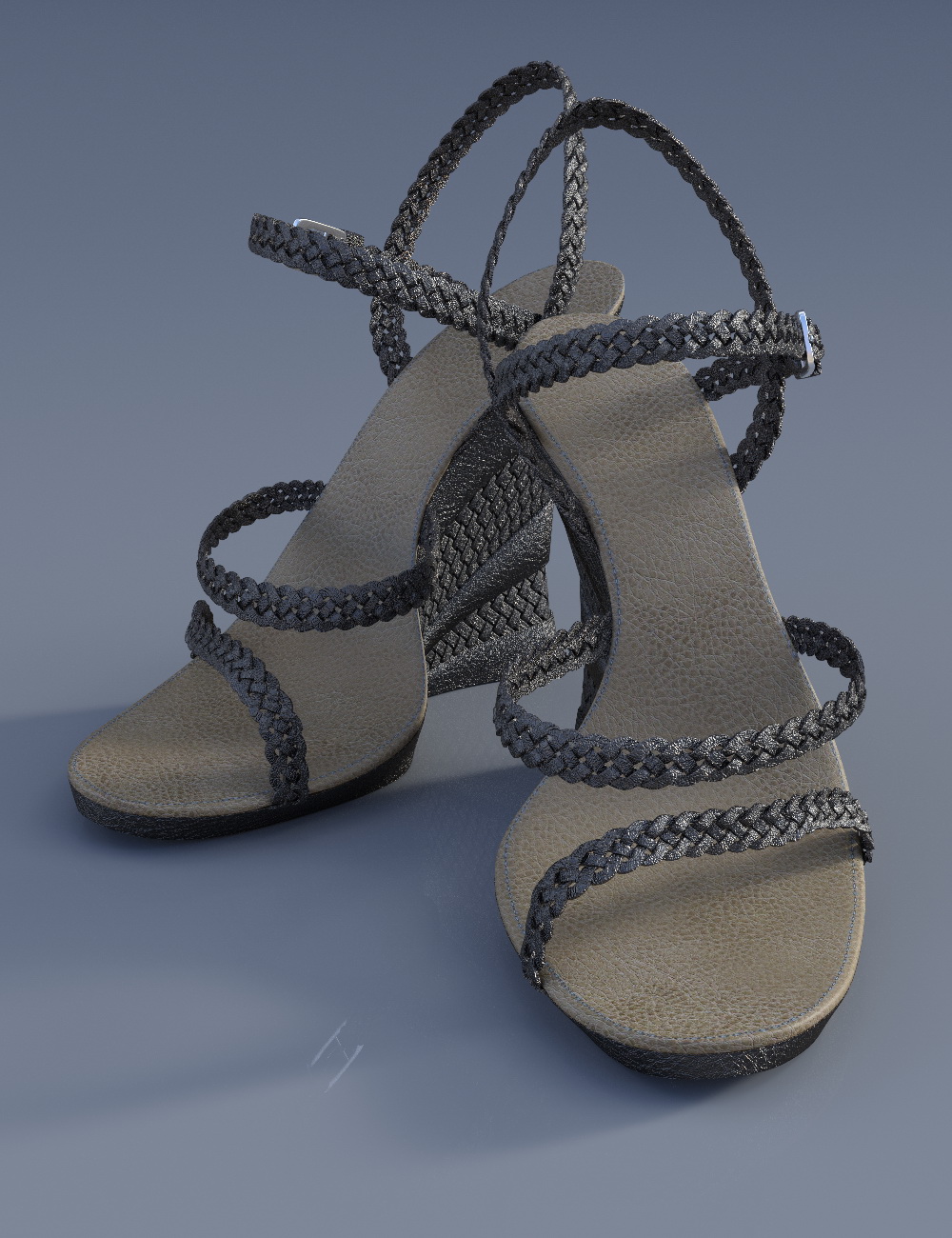 Braided Wedge Sandals by: chungdan, 3D Models by Daz 3D