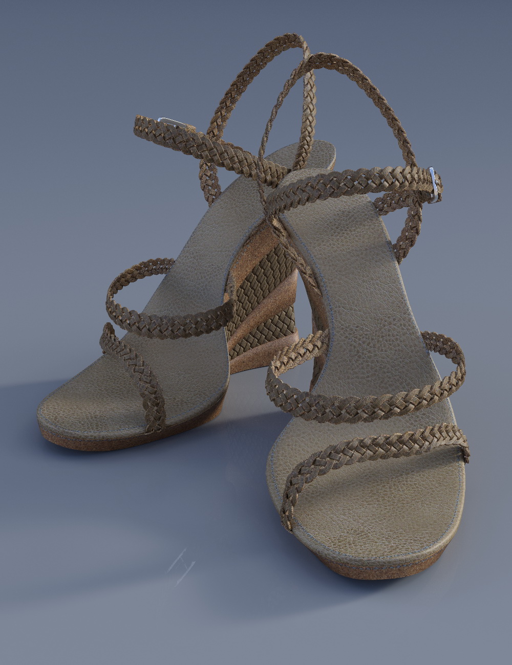 Braided Wedge Sandals Braided Wedge Sandals by: chungdan, 3D Models by Daz 3D