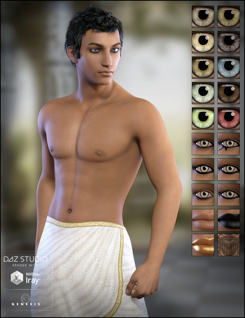 Enkil for Genesis 3 Male by: JessaiiDemonicaEvilius, 3D Models by Daz 3D