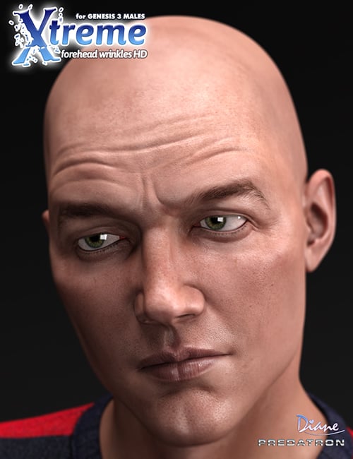 Xtreme Forehead Wrinkles HD for Genesis 3 Male(s) by: DianePredatron, 3D Models by Daz 3D